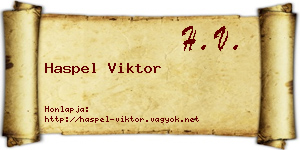 Haspel Viktor névjegykártya